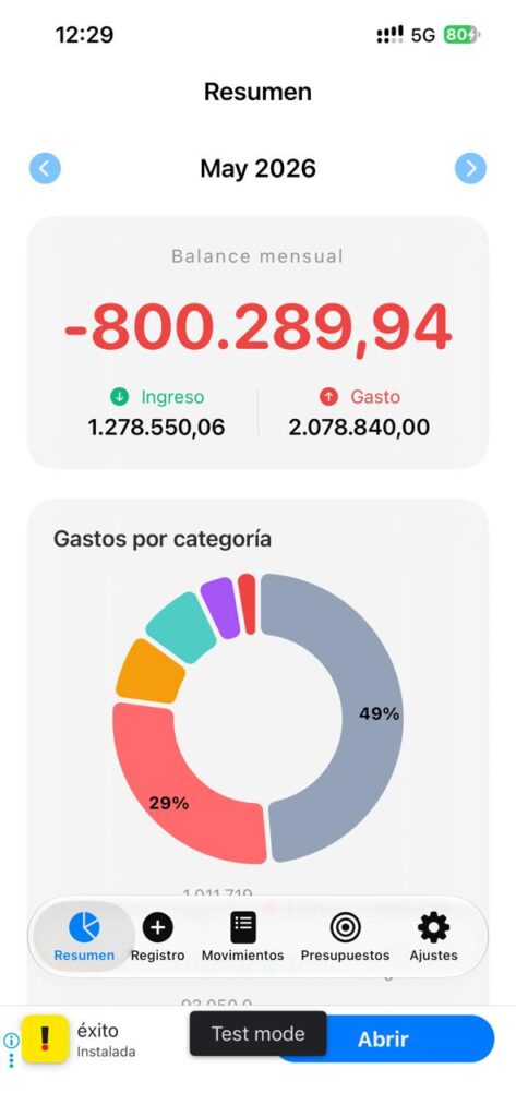 Pantalla principal de una app móvil con su función central a la vista