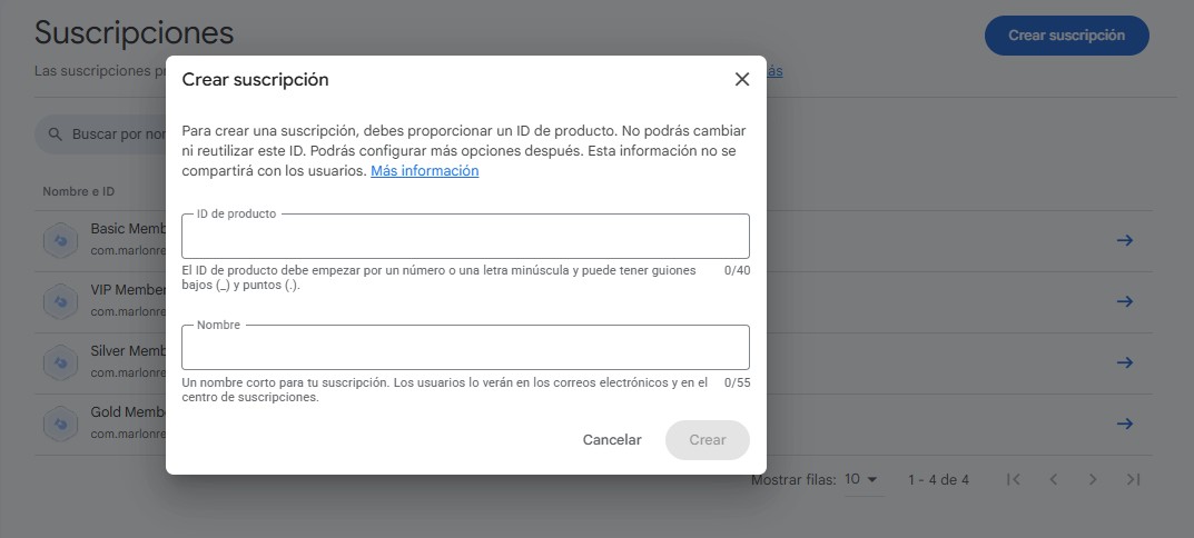 Configuración de la monetización de una app móvil